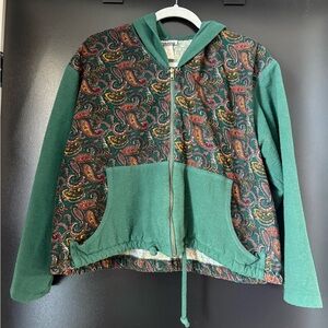 Contempo Casuals Vintage Green Paisley Hoodie